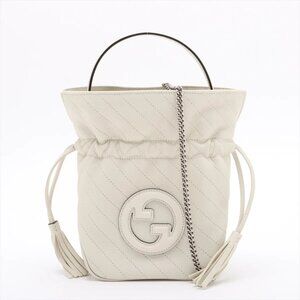 👜 Gucci Blondie Leather 2-Way Handbag White 760313